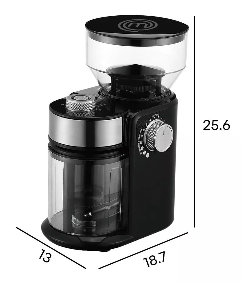 Molino Para Café Eléctrico 200g Negro Masterchef