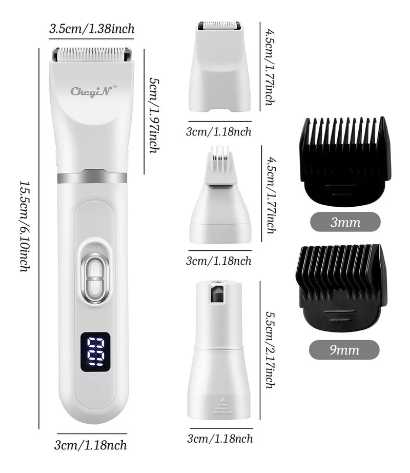 Kit de Máquina Cortadora de Pelo para Mascotas 4 en 1