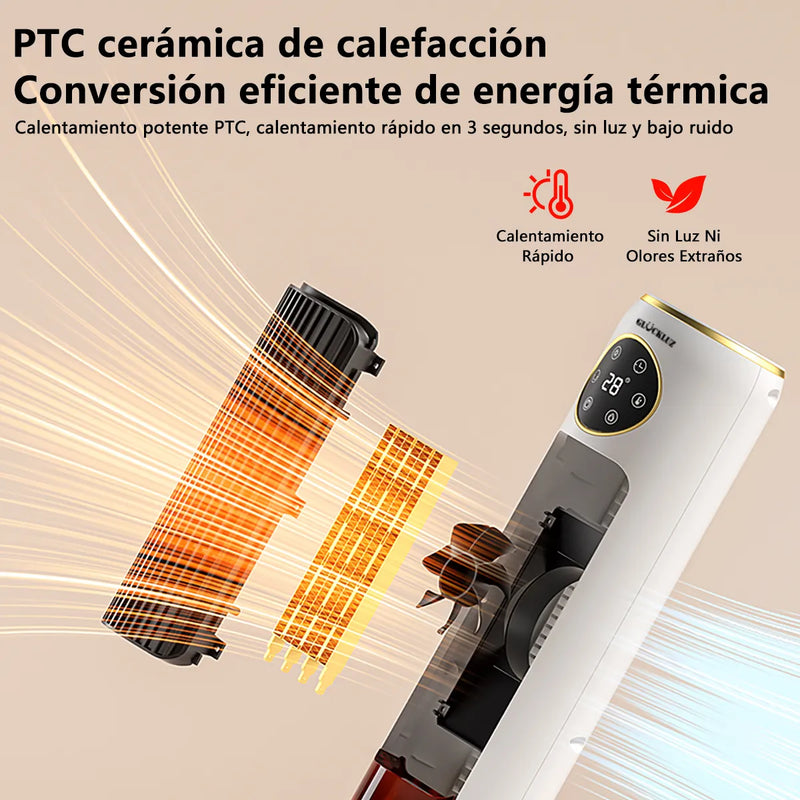 Glückluz Calefactor Eléctrico 2000W con Llama 3D, Calentador Rápido para Hogar