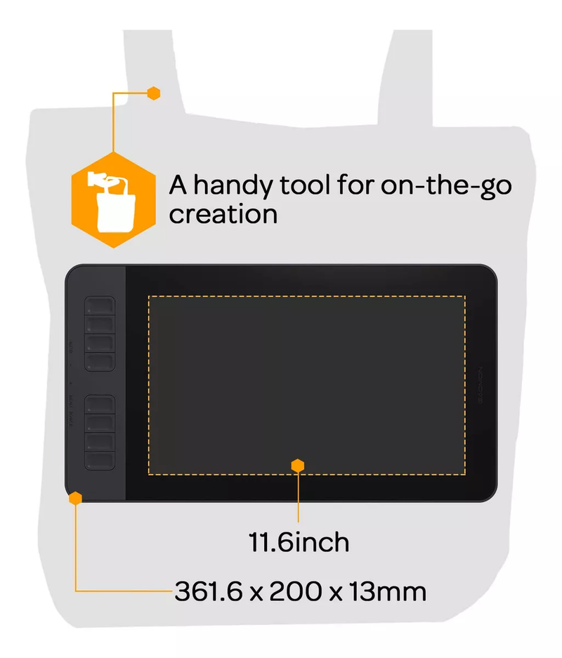 Tableta Digital con Pantalla de Dibujo GAOMON PD1161 11,9 Pulgadas