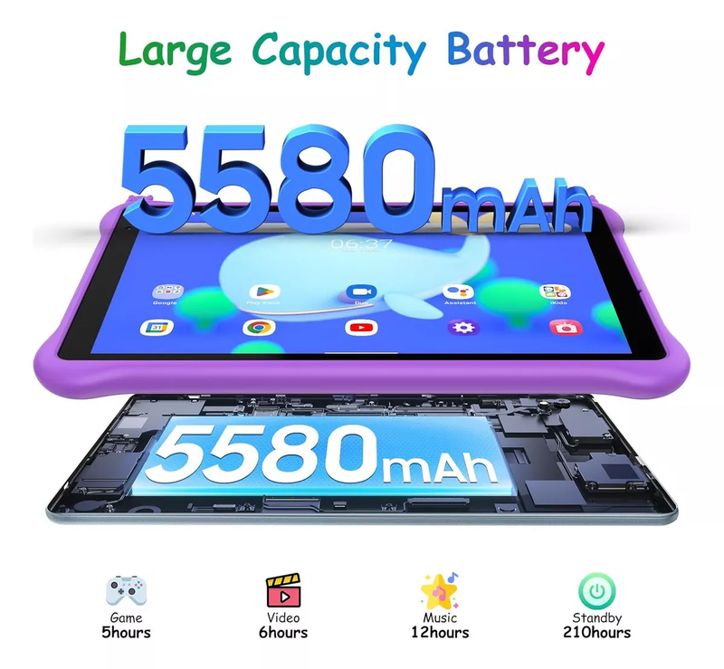 Tablet Blackview Kids de 8" 64GB Rom 5GB Ram 5580 mAh Android 12