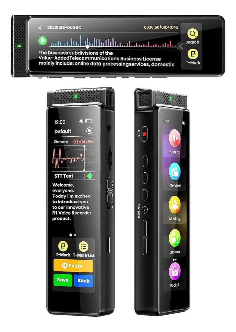 Grabadora de Voz Digital Innioasis R1 72 GB con Pantalla Táctil