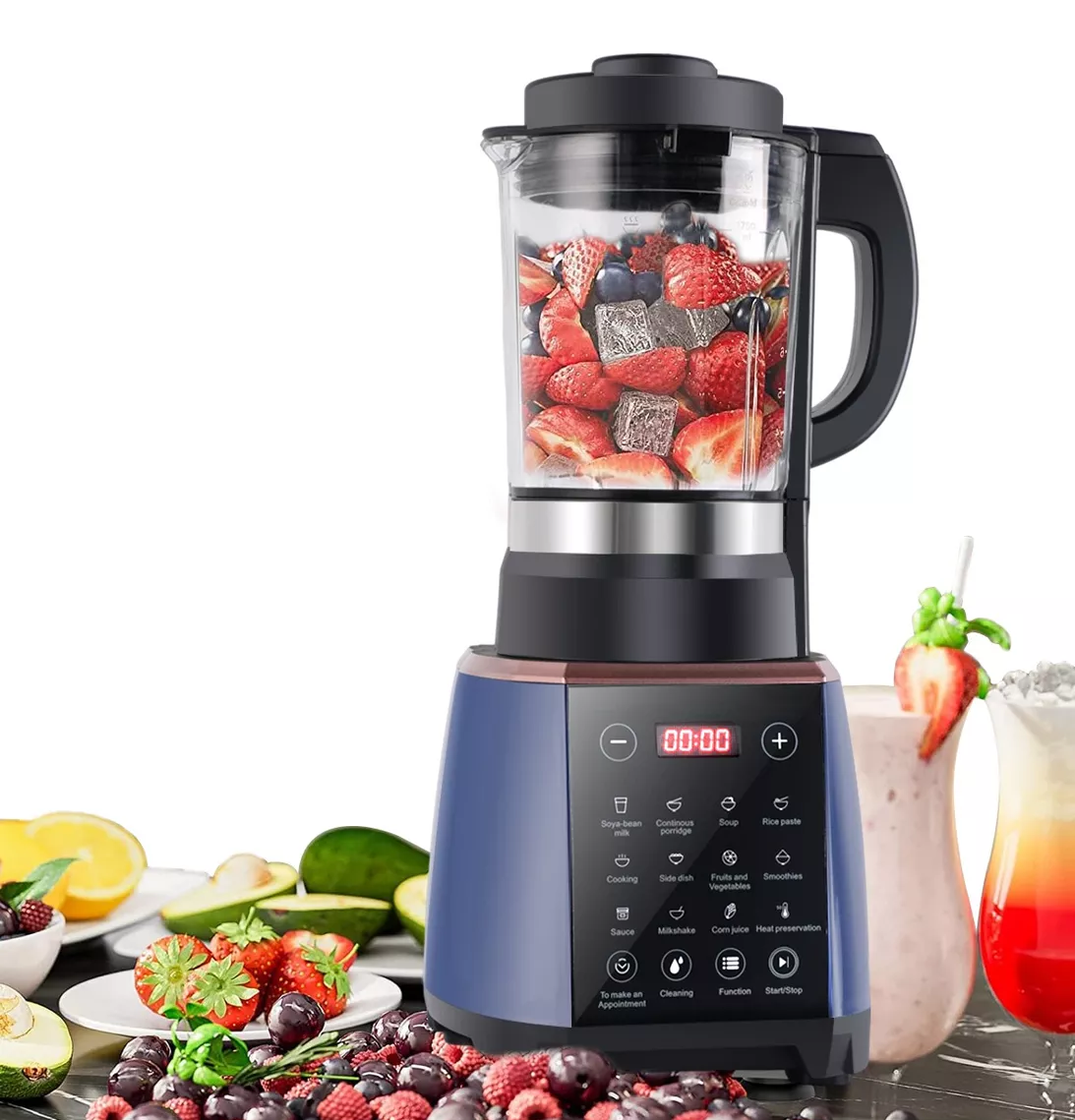 Licuadora Inteligente 1.75L Vaso de Vidrio y 8 Cuchillas WinnerBe