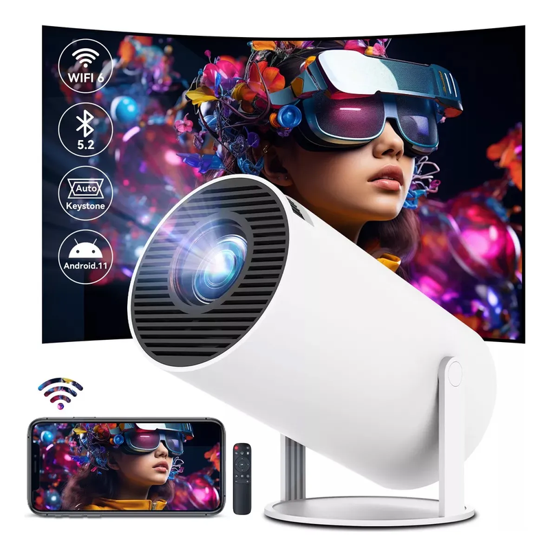 Proyector Portátil Android Wifi Bluetooth LED 1080p de 10000Lm