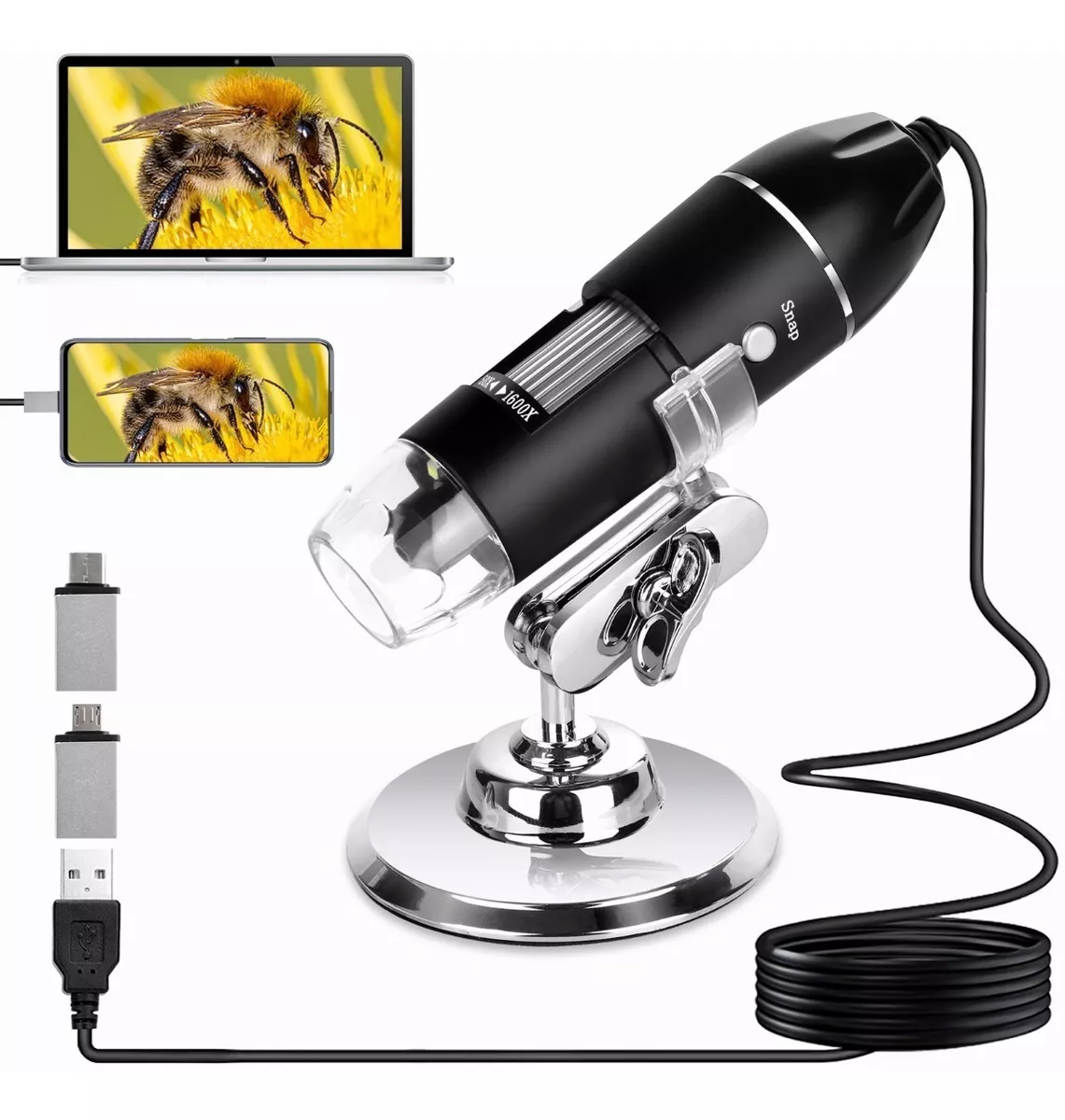 01 02 015 Microscopio Digital USB, Cámara de Microscopio USB HD de