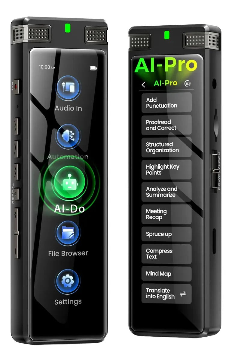 Grabadora de Voz 72GB con Reducción de Ruido y Pantalla Táctil
