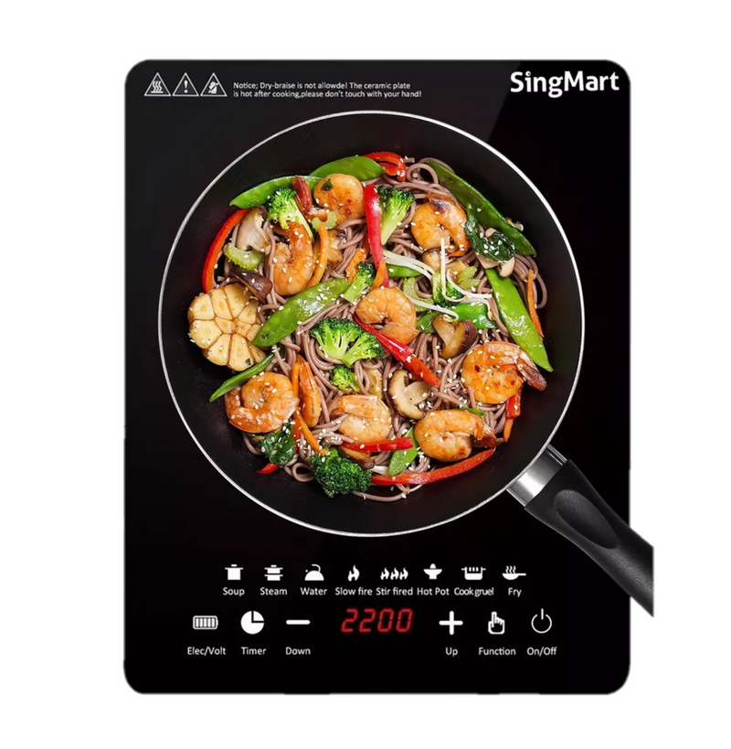 Parrilla Eléctrica Digital de Inducción de 2200W Táctil