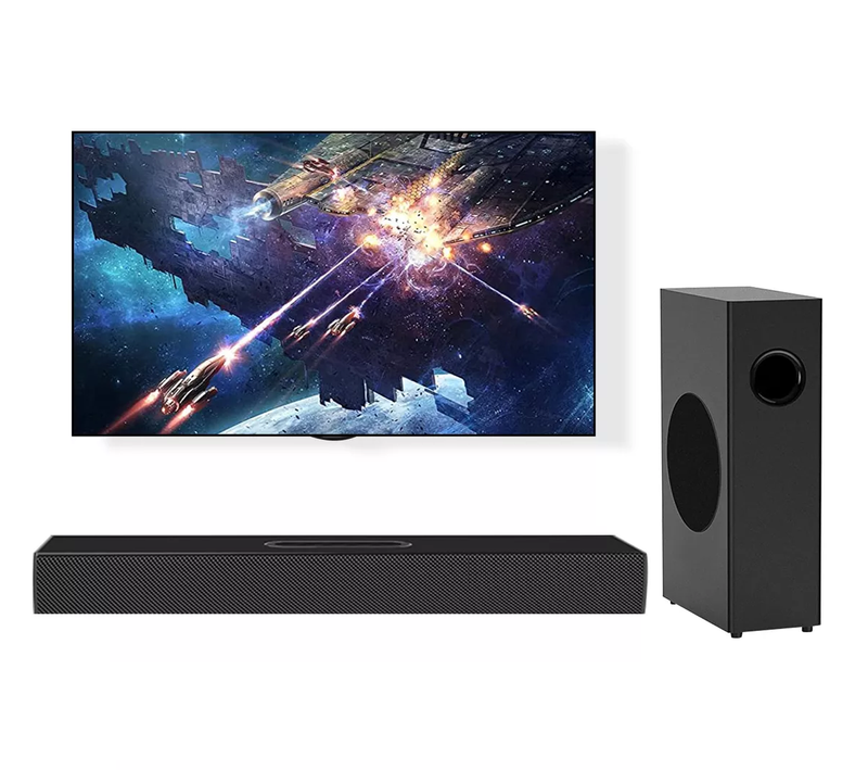 Home Theater de 80w con Barra de Sonido y Subwoofer Bluetooth 5.0