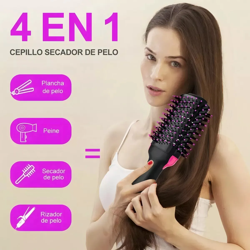 Cepillo Alaciador Eléctrico 4 en 1 de 1200W