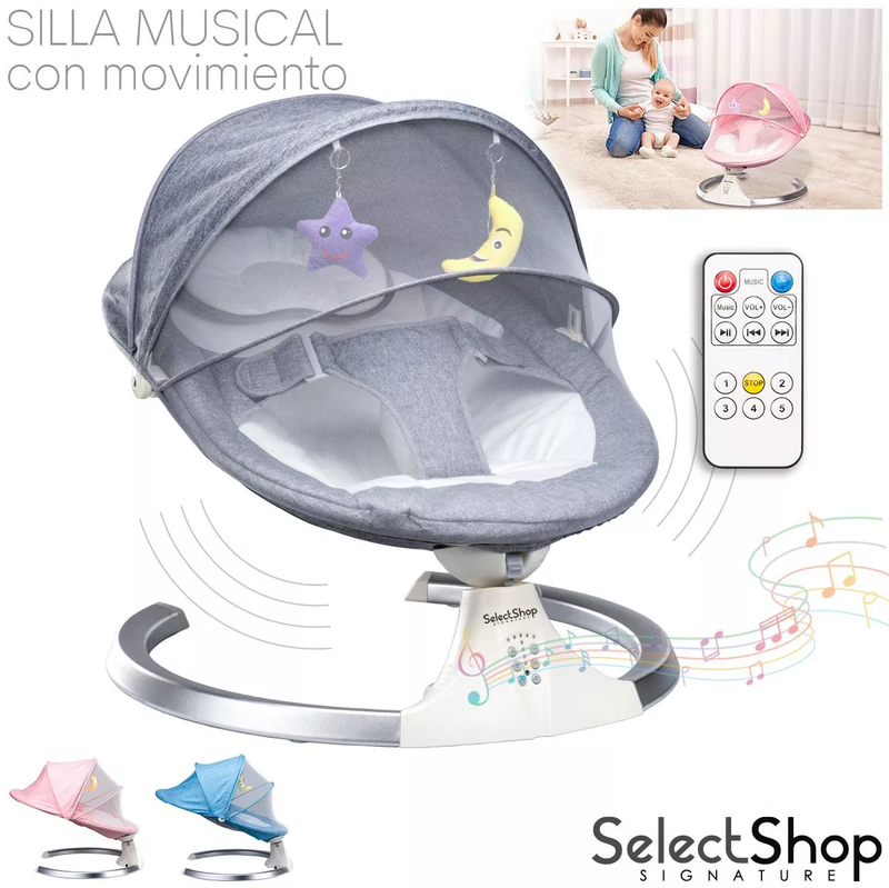 Silla Mecedora Musical Eléctrica para Bebé