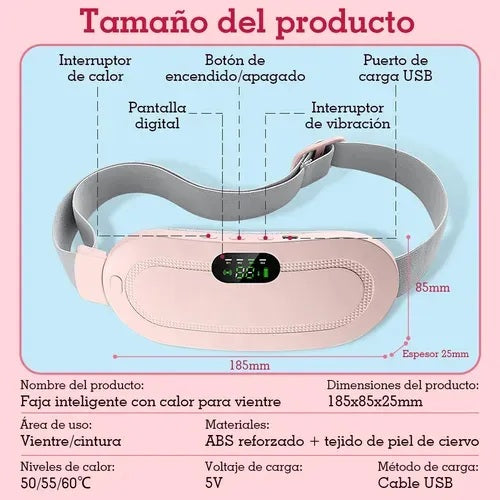 Cinturón Eléctrico Calentador para Alivio Cólicos
