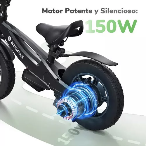 Bicicleta de Equilibrio Eléctrica Sk12 iScooter Para Niños 150w 10km Negro