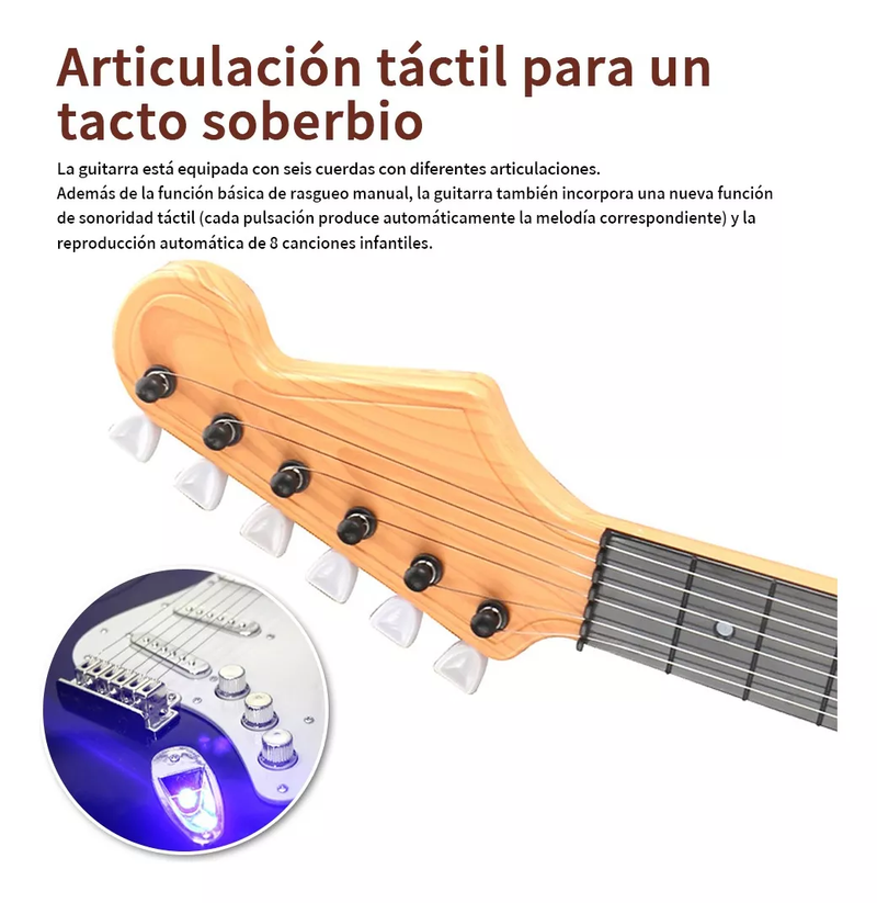 Guitarra Eléctrica de Juguete Para Niños Color Negro