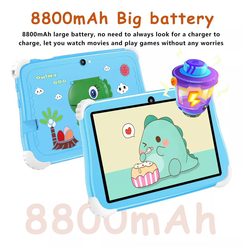 Tablet para Niños con Funda Android 11 6gb+128gb 7'' 8800 mAh