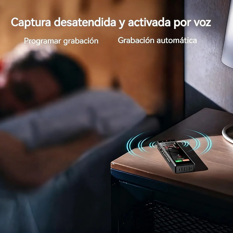 Grabadora de Voz 72GB con Reducción de Ruido y Pantalla Táctil