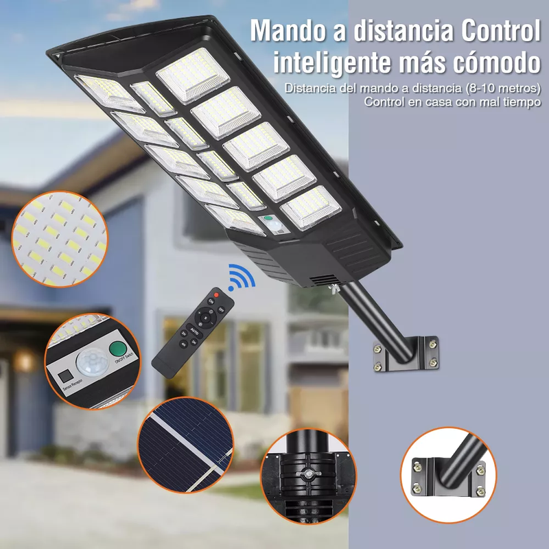 Lámpara LED Solar de 800W con Sensor de Movimiento IP67
