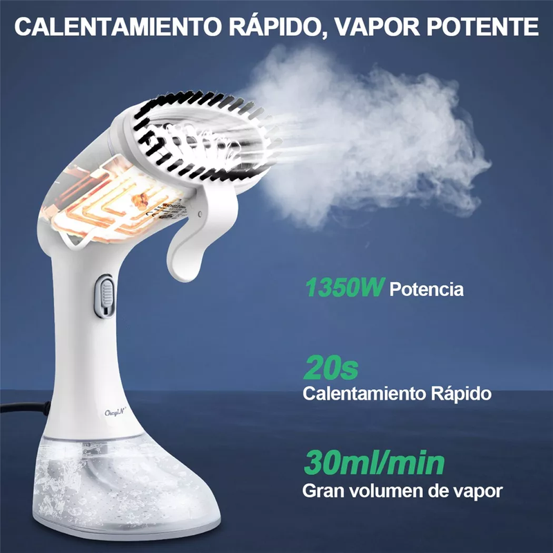 Plancha de Vapor Portátil Vertical de Alta Potencia 1350W y 350ml