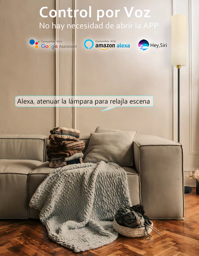 Lámpara de Piso Moderna Inteligente Wifi Control por APP