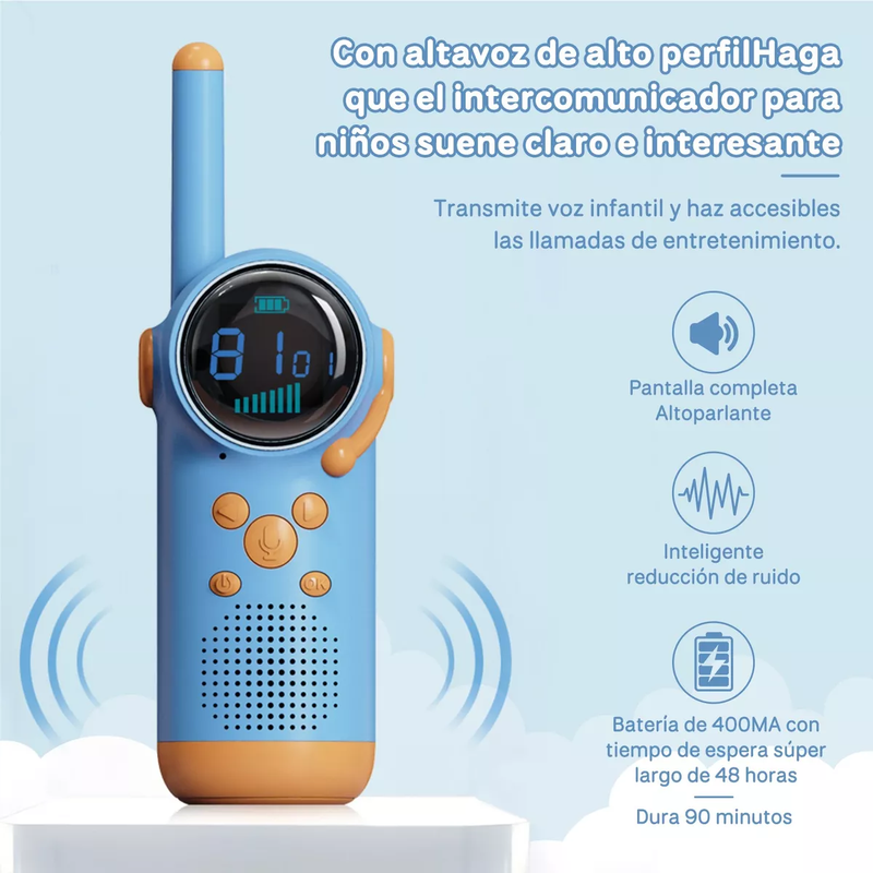 Radios Walkie Talkies para Niños con Pantalla a Color 2 Piezas