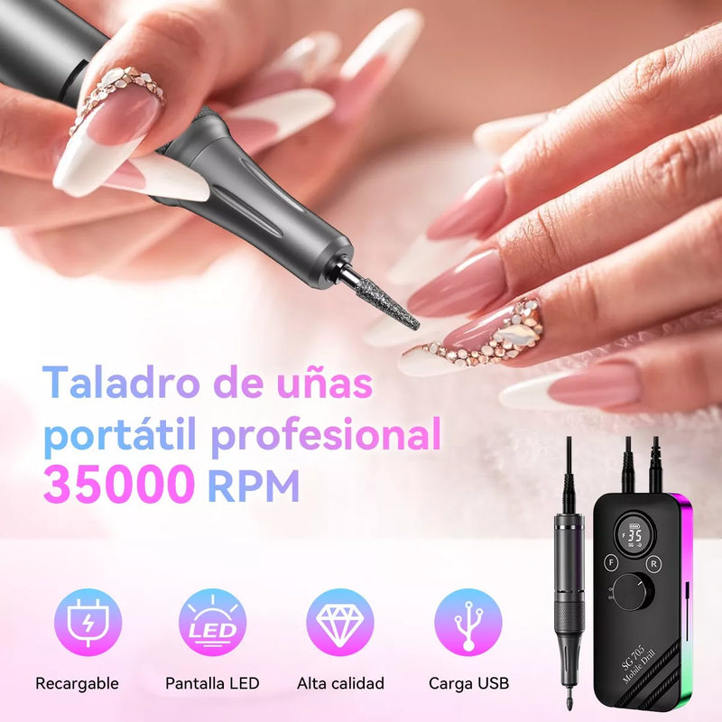 Pulidor De Uñas Esmeril Profesional Portátil 35000 RPM