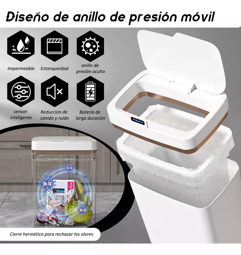 15L and 18L Smart Sensor Trash Cans, 2-Pack