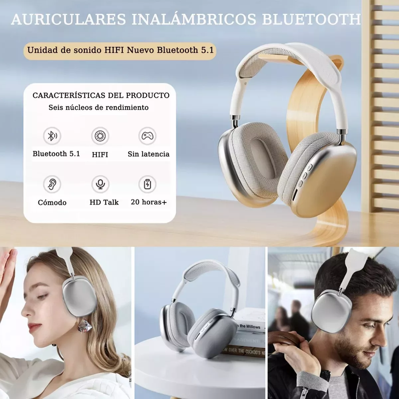 Audífonos Inalámbricos Bluetooth con Micrófono y 400 mAh