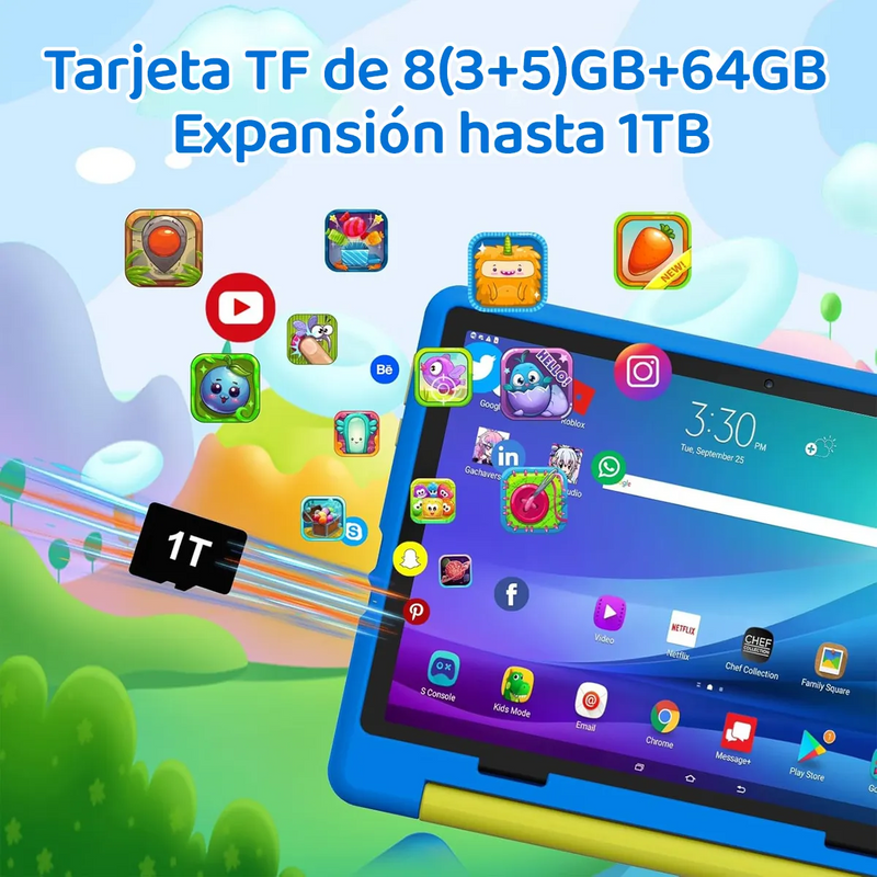 Tablet para Niños de 10.1 Pulgadas 8gb+64gb Andoid 14 con Funda