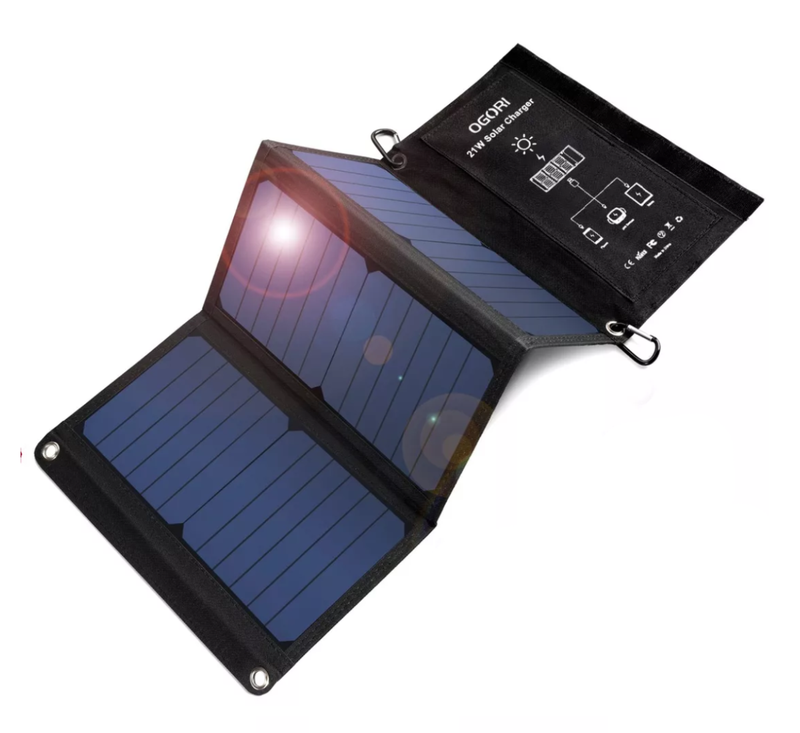 Cargador Panel Solar Plegable de 21W con 2 YUSB para Móviles/Tablets