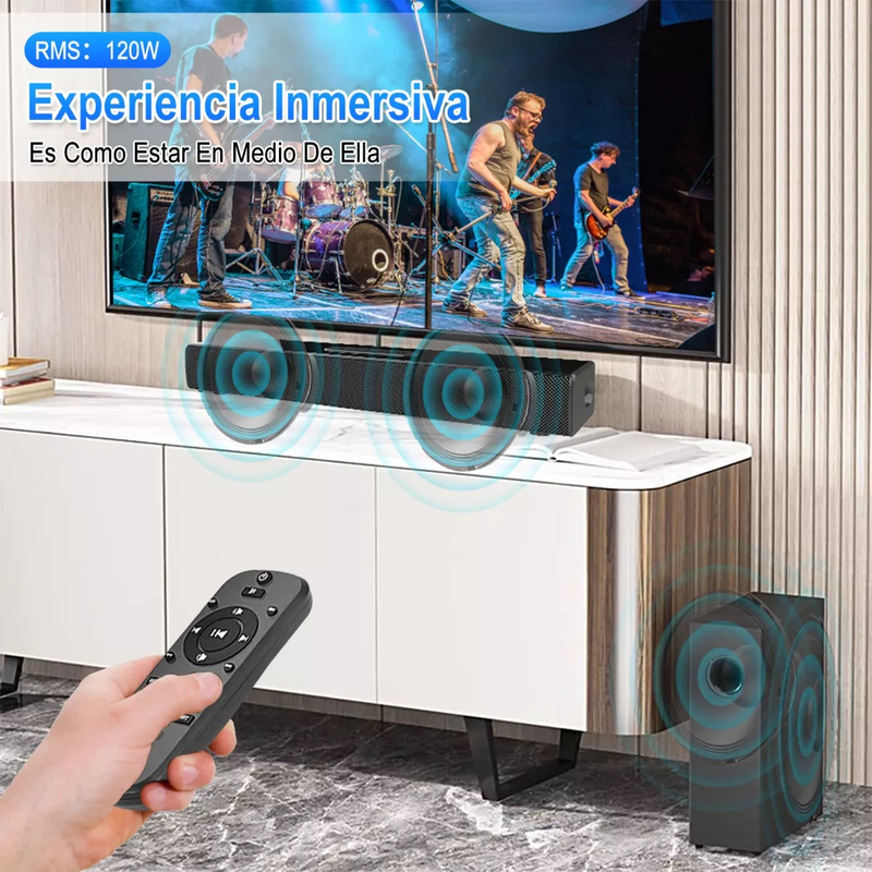 Home Theater de 80w con Barra de Sonido y Subwoofer Bluetooth 5.0