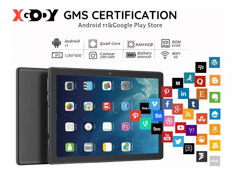 Tablet Con Funda Protectora Xgody 10'' Android 64+4gb