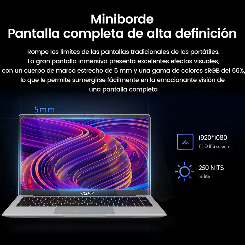 Laptop VSAP Intel Celeron N4020 8GB RAM 256GB SSD Windows 11 14.1''