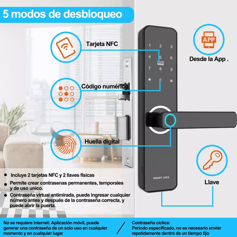 Cerradura Inteligente Electrónica con Huella Digital y App