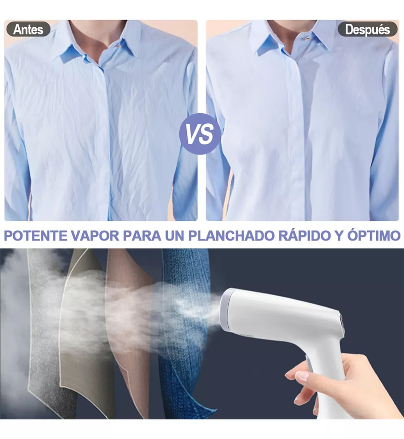 Plancha de Vapor Portátil Vertical de Alta Potencia 1350W y 350ml