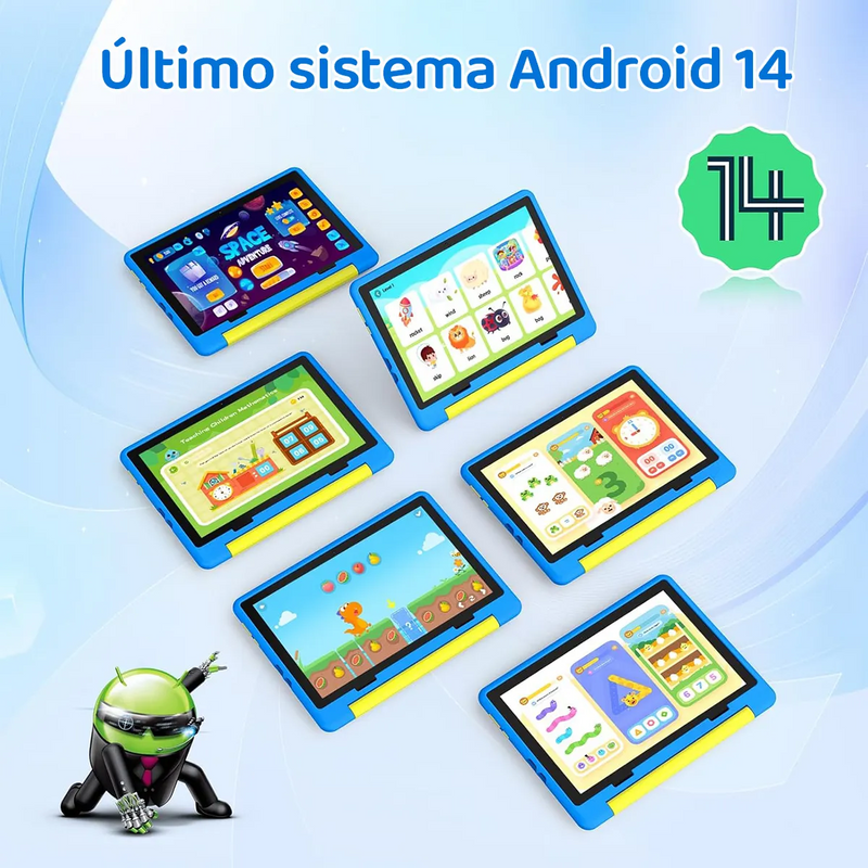 Tablet para Niños de 10.1 Pulgadas 8gb+64gb Andoid 14 con Funda