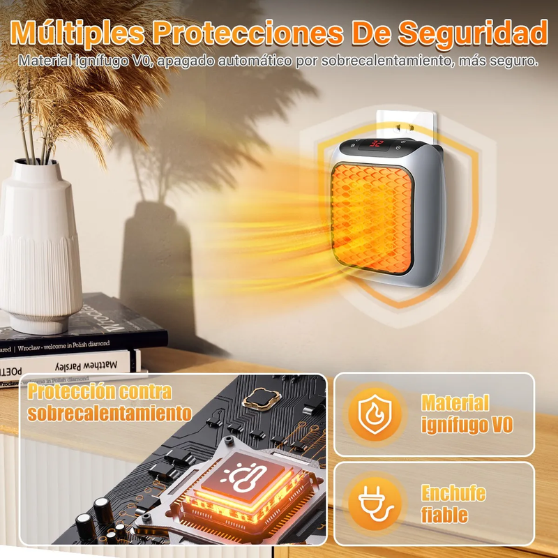 Mini Calefactor Eléctrico Portátil 800W