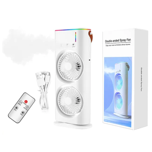 Enfriador de Aire de Escritorio LED con Doble Ventilador y 3 Niveles
