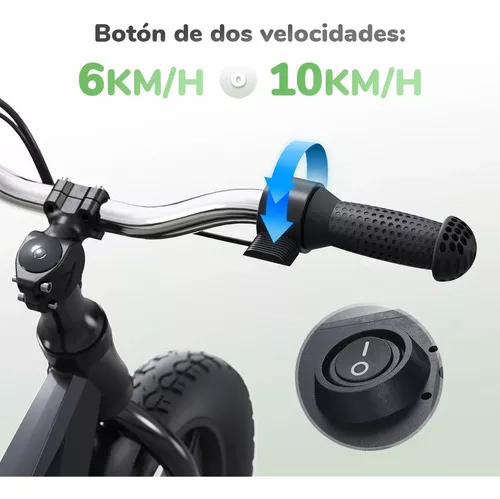 Bicicleta de Equilibrio Eléctrica Sk12 iScooter Para Niños 150w 10km Negro