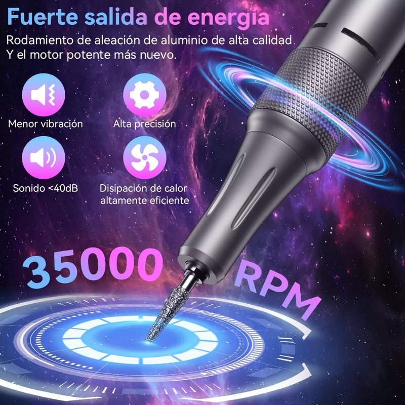 Pulidor De Uñas Esmeril Profesional Portátil 35000 RPM