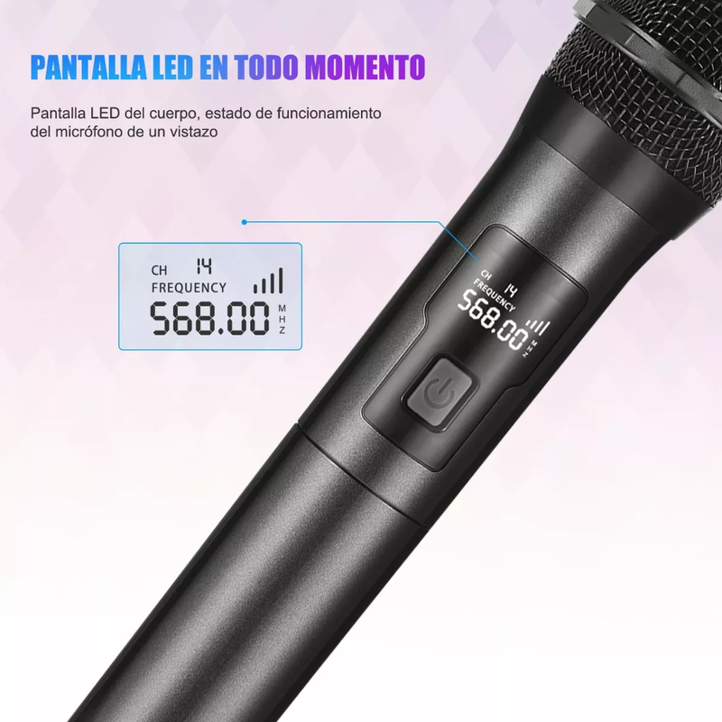 Micrófonos Inalámbricos Profesionales Karaoke con Receptor