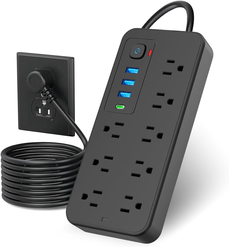 Multicontacto 12 En 1, Extensión Eléctrica con Protección contra Sobrecargas con Cable De 1.8m
