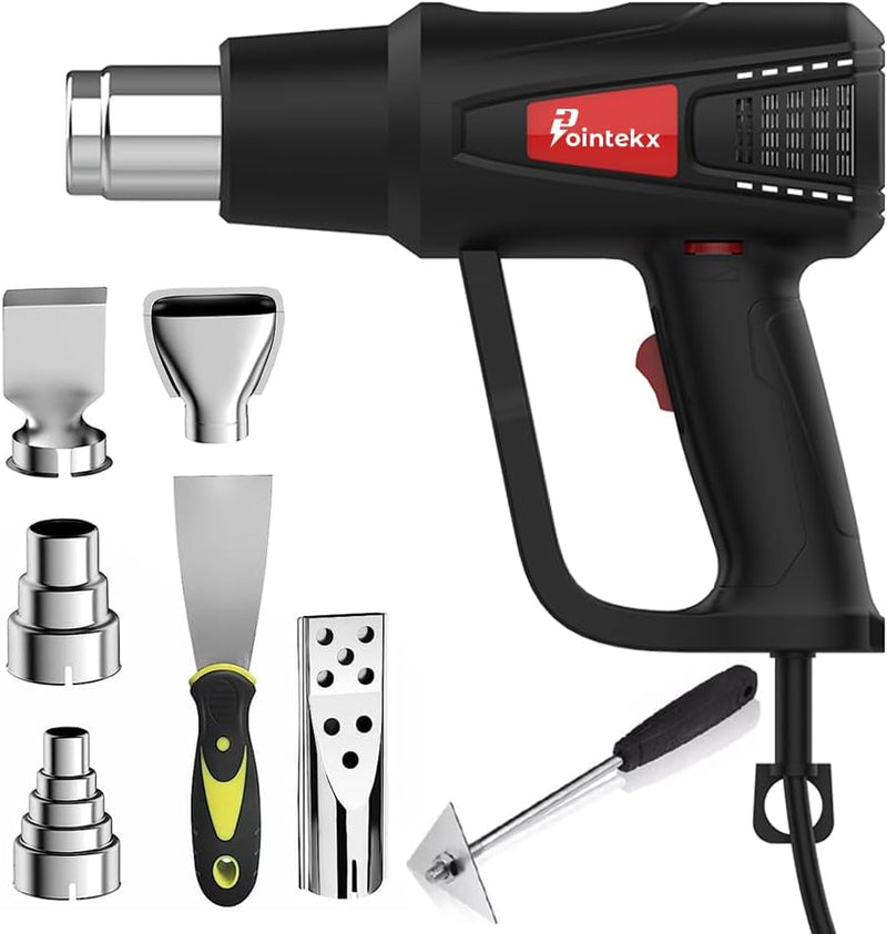 Pistola de Aire Caliente 2000W Ajustable 50-600℃, 300-500L/min