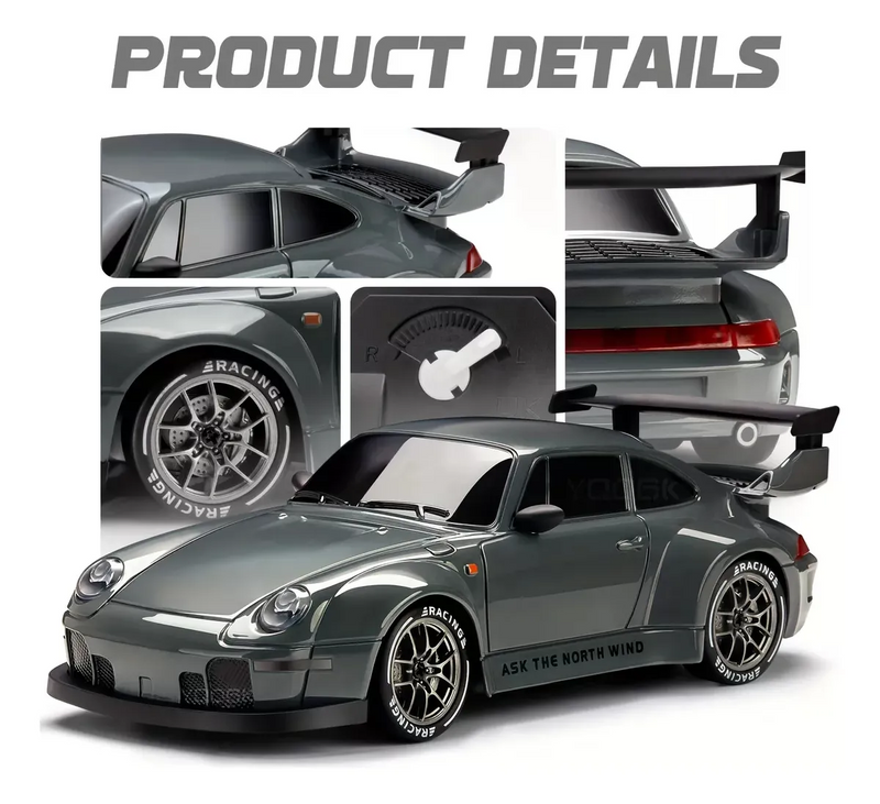 Coche RC de Drift 1:24 con dos Sets de Llantas y Luces LED 2.4GHZ