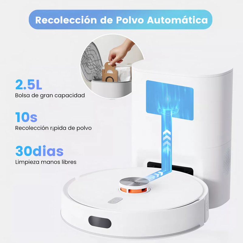 Aspiradora y Trapeadora Robot Inteligente Lydsto R1 EDGE con Autocarga 110V