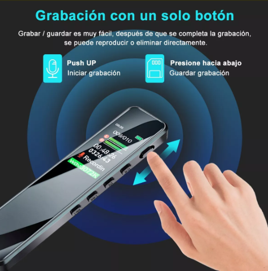 Grabadora de Voz Profesional Digital de 16 GB Recargable