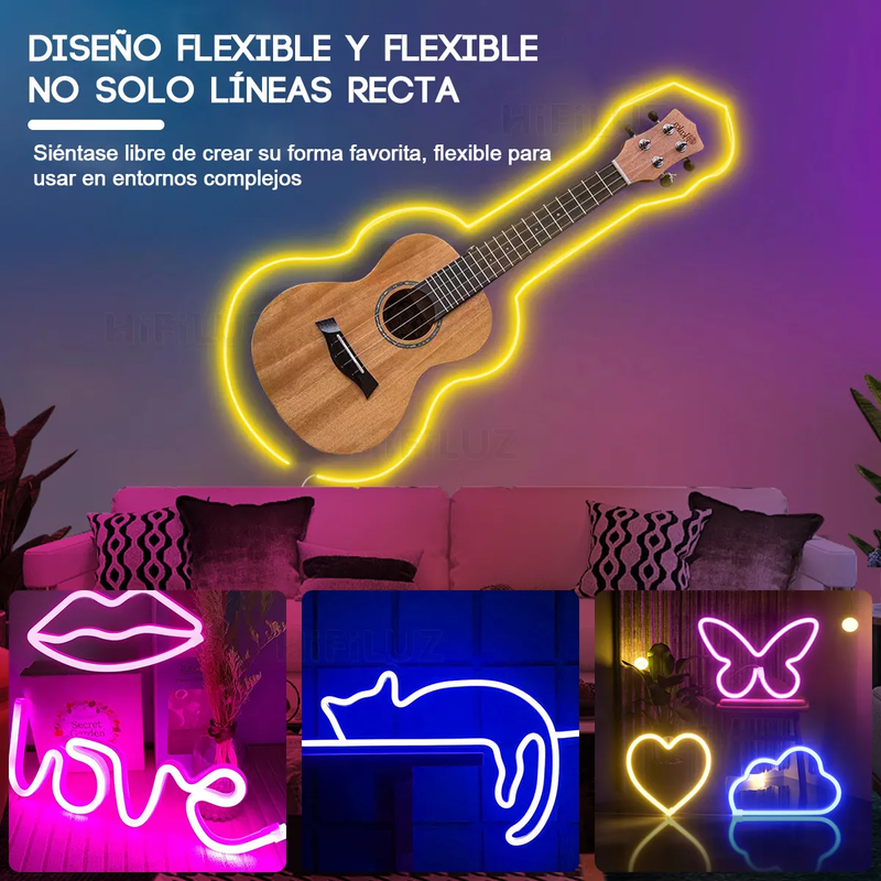 Tiras de Neon RGB Flex Hifiluz de 20mts Bluettoth Impermeables