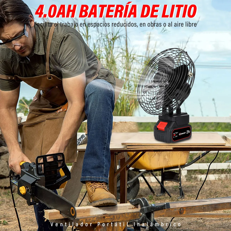 Ventilador Portátil Recargable Inalámbrico de 8 Pulgadas 30W