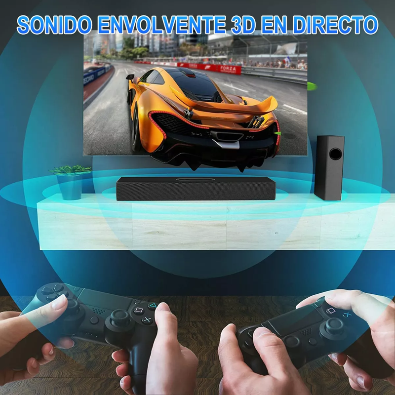 Home Theater de 80w con Barra de Sonido y Subwoofer Bluetooth 5.0