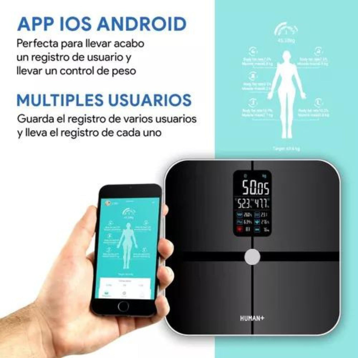 Báscula Digital Peso Corporal Sincroniza Tu Celular Vía App Rosa