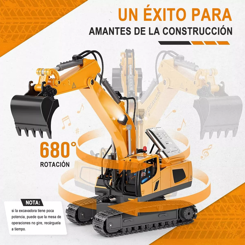 Excavadora a Control Remoto 2,4 GHz de 11 Canales