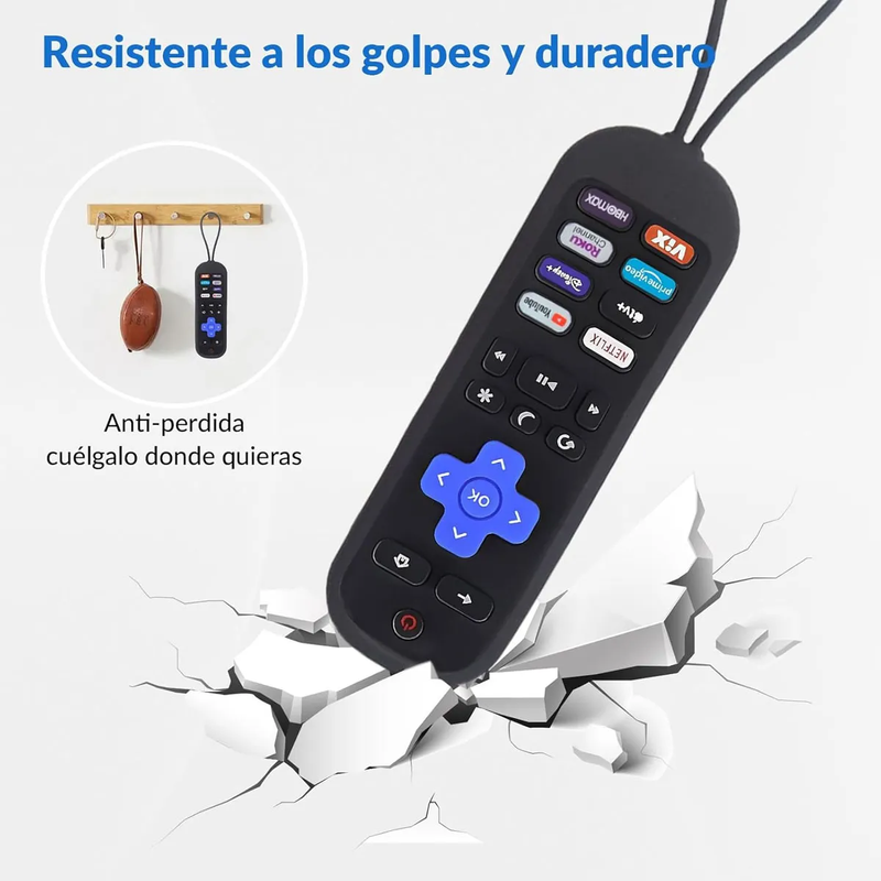 Control Remoto para Roku Hisense TCL RCA Sanyo Atvio con 8 Teclas de Acceso Rápido